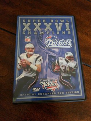 England Patriots Bowl Xxxvi (dvd,  2002) Official Enhanced Dvd Edition