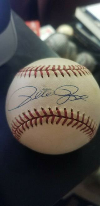 Pete Rose Hand Signed Autographed Nl Baseball (mcm)
