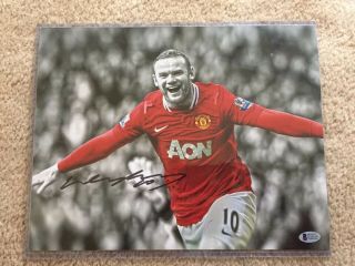Manchester United Wayne Rooney Signed 11 X 14 Photo Scream Auto - Bas Beckett