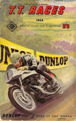 Vintage 1954 Isle Of Man Tt Motor Bike Racing Programme Poster Print A3/a4