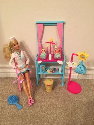 Rare Vintage 2009 Barbie I Can Be A Newborn Baby Doctor