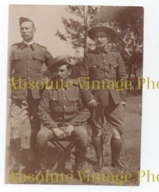 Military Photograph Three Soldiers Boer War South Africa Vintage C.  1900