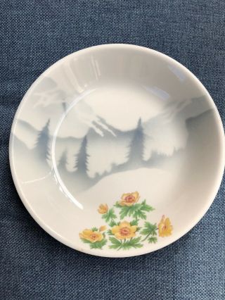 Great Northern Railway Restaurant Bowl Mountains Flowers Yellow Flowers Syracuse