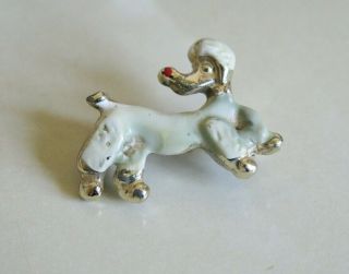 Vintage Enamel Poodle Dog Pin Brooch
