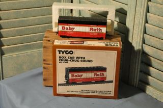 Vintage Tyco Ho Train Box Car W Chug - Chug Sound Baby Ruth Open Box 91 - 0 - 285