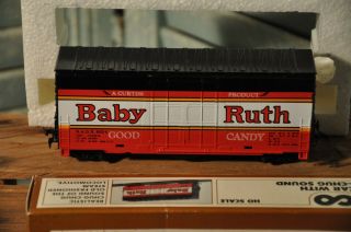 Vintage TYCO HO Train Box Car w Chug - Chug Sound Baby Ruth Open Box 91 - 0 - 285 2