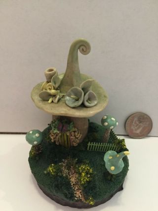 Handmade Miniature Mushroom Hat Fairy House Vintage Ooak By O 