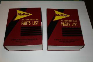 Mopar Parts List Glasses Vol.  I - Ii 5 Total Passenger Car Faux Books