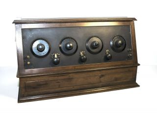 Early Ozarka Four Dial Kit Radio With Crystal Or Vacuum Tube Detector