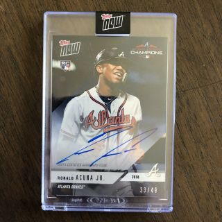2018 Topps Now Postseason Ronald Acuna Jr Auto 33/99 Braves Nl Champs Rc Rookie