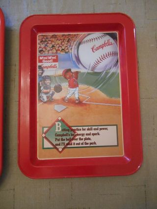 BASEBALL MEMORABILIA METAL TIN TRAY PAIR 2 TRAYS GREAT FOR DECORATION OR USE 2
