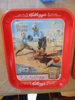 BASEBALL MEMORABILIA METAL TIN TRAY PAIR 2 TRAYS GREAT FOR DECORATION OR USE 3