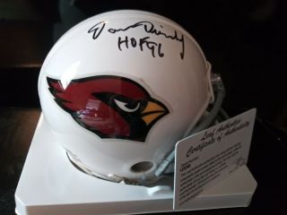 Dan Dierdorf Signed Autographed Mini Helmet Hof Inscription Leaf Authenticated