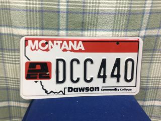 Dawson Community College Montana License Plate Stamped