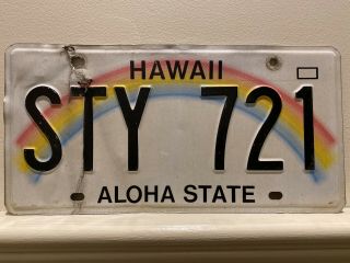 Hawaii Aloha State Rainbow License Plate 99 Cent