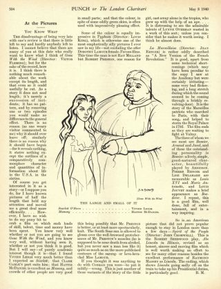 Vintage 1940 Punch Review Of " Gone With The Wind " - V.  Leigh & Hattie Mcdaniel