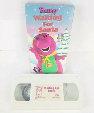 Vintage Barney Waiting for Santa VHS Tape Preschool Christmas Holiday Video 3