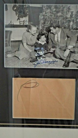 Vintage 1945 Joe Dimaggio Signed Christmas Wire Photo With Authenticity