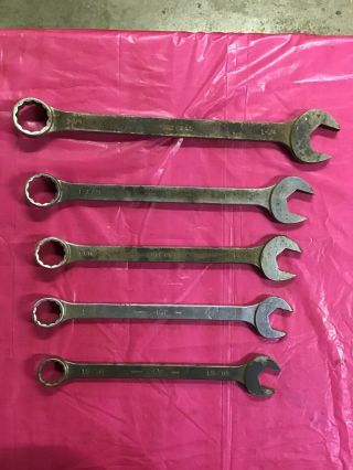 Vintage Mac Combination Wrenches,  1 1/4,  1 1/8,  1 1/16,  1,  15/16,  U.  S.  A.