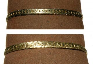 Vintage Trifari Gold Diamond Cut Chain Bracelet 7 " X 3/16 "