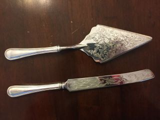 Vintage Princess House - Silver Plated Cake Knife And Server Set Made In Italy
