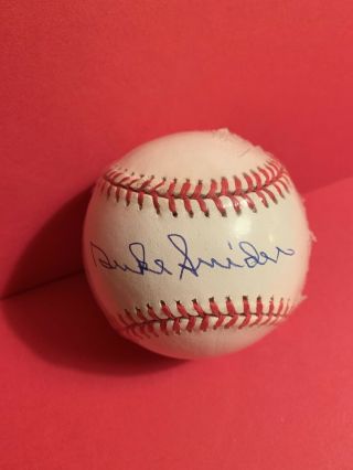 Brooklyn Dodger Duke Snider Autographed Official Nl Jackie Robinson Baseball