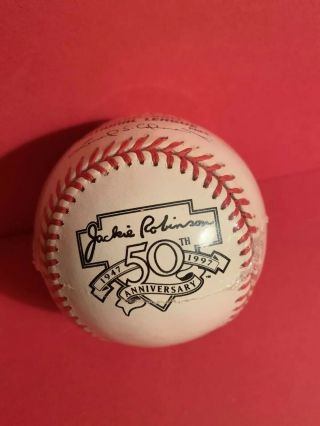 Brooklyn Dodger Duke Snider Autographed Official NL Jackie Robinson Baseball 2
