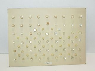 82 Antique Vintage Pearl Buttons On A Card