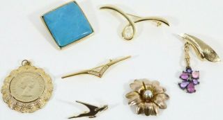 Vintage & Modern Mixed Costume Jewellery Bundle Joblot Brooches Pins Pendant