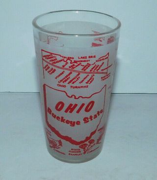 Neat Vintage Frosted Souvenir Glass From Ohio