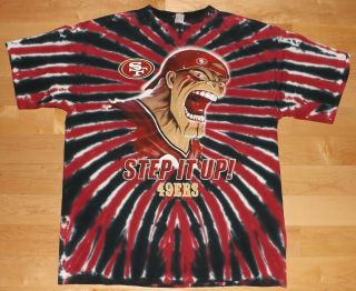 San Francisco 49ers Nfl " Step It Up 49ers " Liquid Blue Tye Dye T - Shirt - Men 