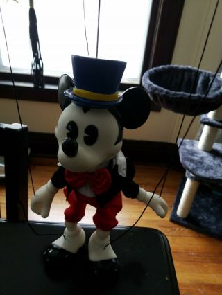 1990 Vintage Disney Character 12 " Mickey Mouse Marionette Puppet Helm Toy