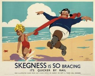 Vintage Lner Skegness Is So Bracing Railway Poster Print A3/a4