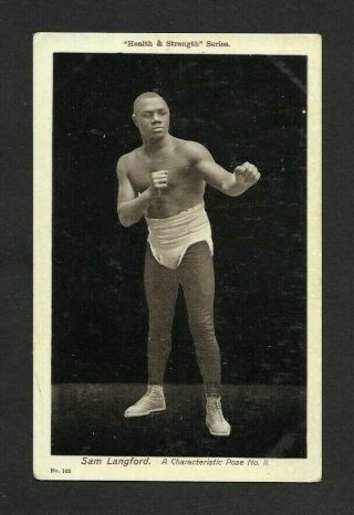 Sam Langford: Health & Strength Series Boxing Postcard C1910.
