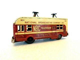 Vintage 1950s Antique Cragstan Old Toy Friction Bus Nbc Radio Television