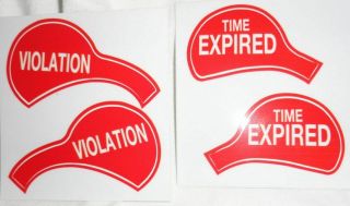 Duncan Miller Parking Meter Model 60 Time Expired & Red Violation Decals
