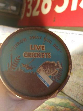 VINTAGE LIVE CRICKETS BAIT BOX CANNISTER NATURE ' S OWN BREAM BAIT FISH FISHING 3