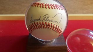 Frank Robinson Signed Baseball Official Ball American League With Holder