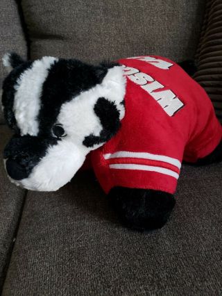Ncaa Wisconsin Badger Mascot Bucky Large 18 " Pillow Pet College Football