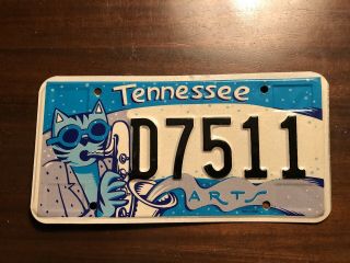 Tennessee Arts Jazz Cat Saxaphone Music Graphic License Plate Tag.  Norris Hall