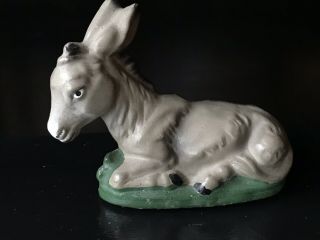 Vintage Nativity Paper Mache Donkey Made In Germany Us Zone 3.  5” Inches