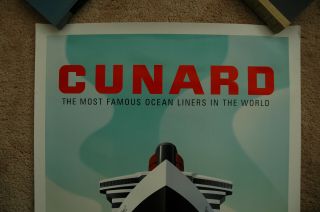 CUNARD LINE Travel Poster airline cruise ship art Queen Mary ocean 3