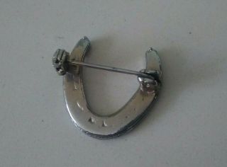 Vintage 1940s 50s? Deco Style LUCKY HORSE SHOE Brooch 2