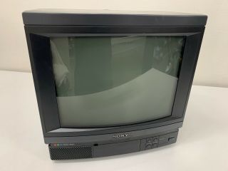 Sony Trinitron Kv - 13tr10 13 " Color Television Cable Tv Vintage 1980s
