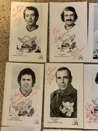 Minnesota Fighting Saints Autographed Team Issued Photos (20) Please Read WHA 2