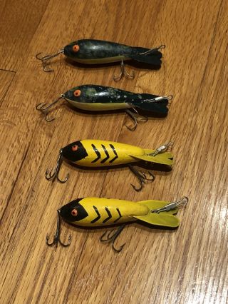 Vintage Antique Fishing Lures From Estate Really Old Ones All 4 For 1 Pr