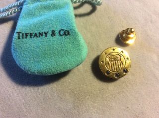 Tiffany & Co Union Pacific Railroad Service Pin Sterling Silver & Sapphires