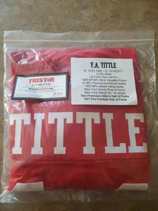 Y.  A.  Tittle Autographed/signed Jersey Tristar San Francisco 49ers