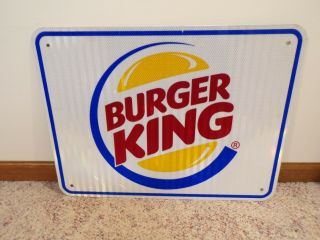 Authentic Burger King Interstate Exit Ramp Sign Reflective Aluminum 18x24
