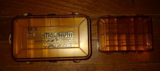 2 Vintage Plano Micro & Mini Magnum Pocket Tackle Box 3214 & 3213 Small Fishing
